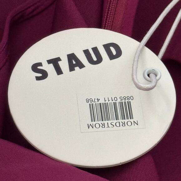 Staud Ilana Mini Dress Syrah Plum Purple Size Large NWT - Picture 7 of 10